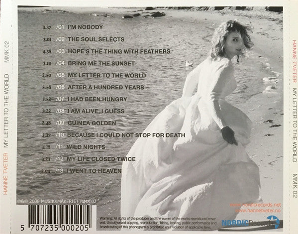 Hanne Tveter , Words By Emily Dickinson : My Letter To The World (CD, Album)