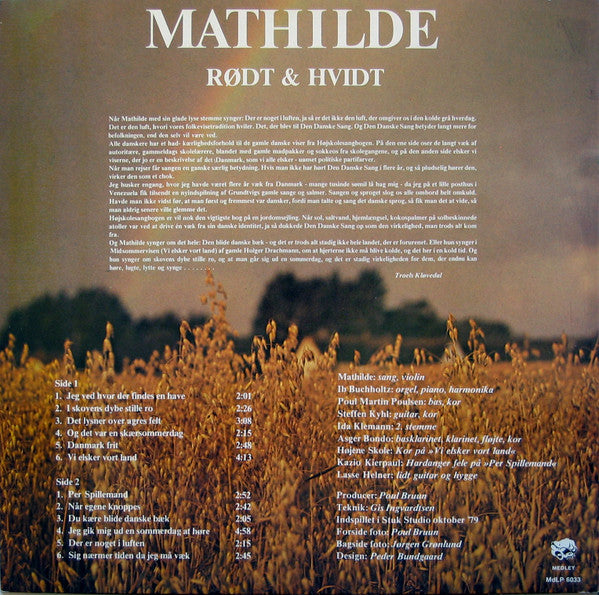 Mathilde (2) : Rødt & Hvidt (LP, Album, RP)