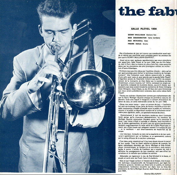 Gerry Mulligan Quartet : The Fabulous Gerry Mulligan Quartet (2xLP, Comp, RE)