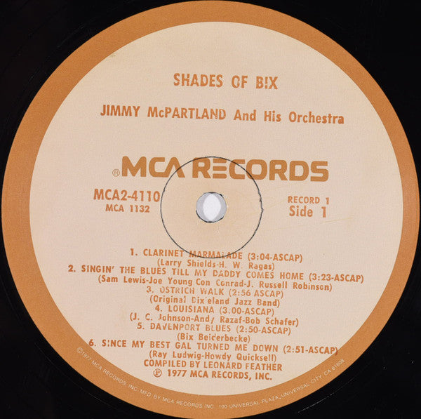 Jimmy McPartland And Bobby Hackett : Shades Of Bix (2xLP, Comp, Glo)