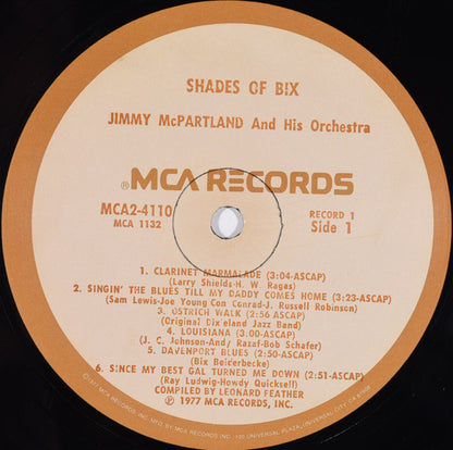 Jimmy McPartland And Bobby Hackett : Shades Of Bix (2xLP, Comp, Glo)