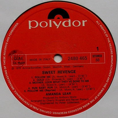 Amanda Lear : Sweet Revenge (LP, Album, P/Mixed, Gat)