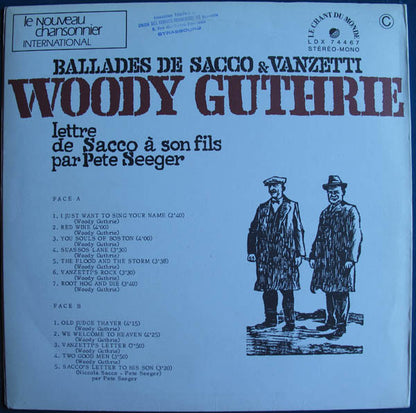 Woody Guthrie : Ballades De Sacco & Vanzetti (LP, Album, Tri)