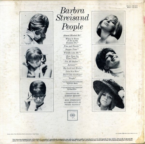 Barbra Streisand : People (LP, Album, Mono, Ter)