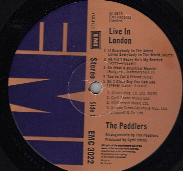 The Peddlers : 'Live' In London (LP, Album)