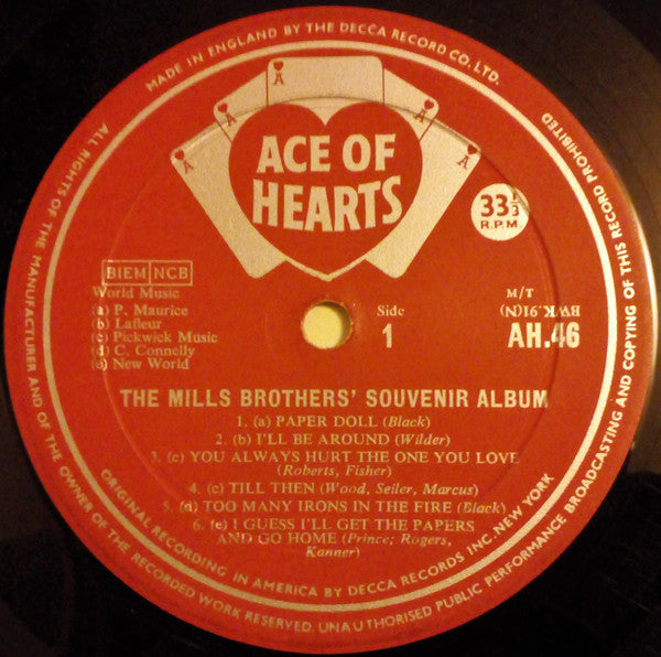 The Mills Brothers : The Mills Brothers' Souvenir Album (LP, Album, Comp, Mono)