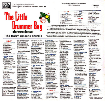 The Harry Simeone Chorale : The Little Drummer Boy: A Christmas Festival (LP, Album, RE)