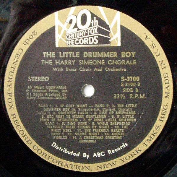 The Harry Simeone Chorale : The Little Drummer Boy: A Christmas Festival (LP, Album, RE)