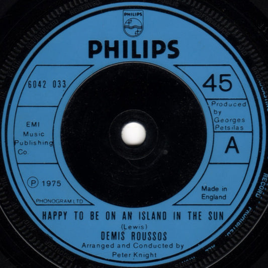 Demis Roussos : Happy To Be On An Island In The Sun (7", Sol)