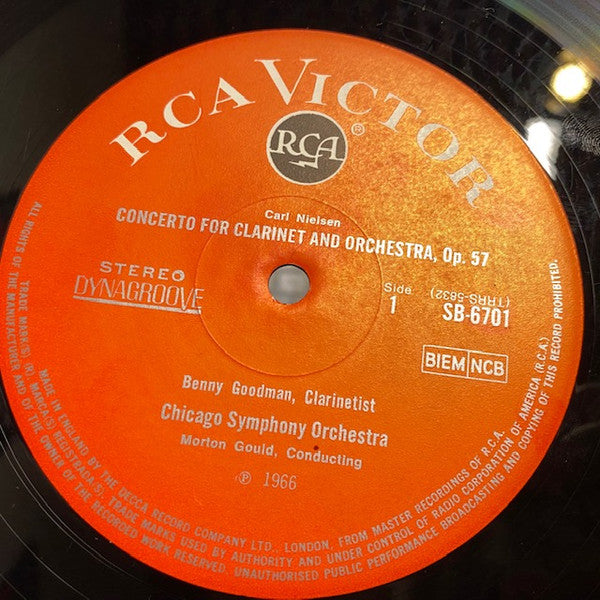 Carl Nielsen / Benny Goodman, Morton Gould Conducting The The Chicago Symphony Orchestra : Clarinet Concerto / Symphony No. 2 ("The Four Temperaments") (LP, Album)