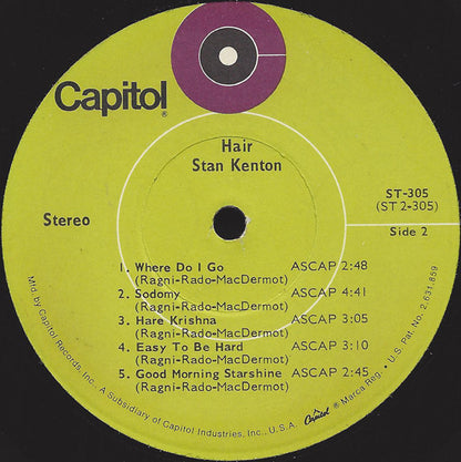 Stan Kenton : Hair (LP, Album)