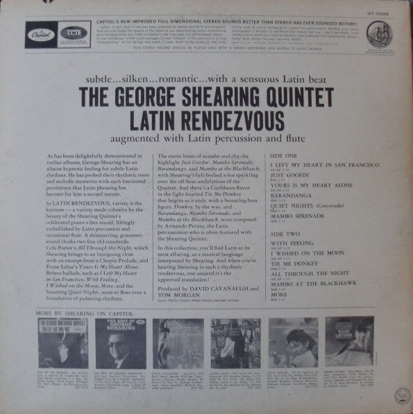 The George Shearing Quintet : Latin Rendezvous (LP, Album)