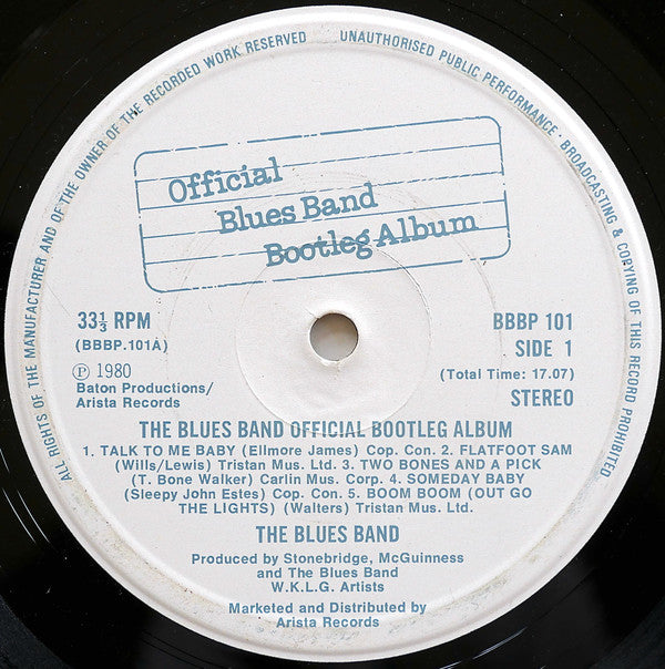 The Blues Band : The Blues Band Official Bootleg Album (LP, Album)