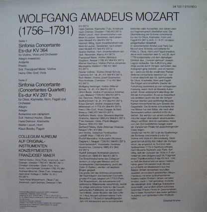 Wolfgang Amadeus Mozart - Collegium Aureum, Franzjosef Maier : Konzertante Sinfonien KV 364 Und KV 297b (LP)