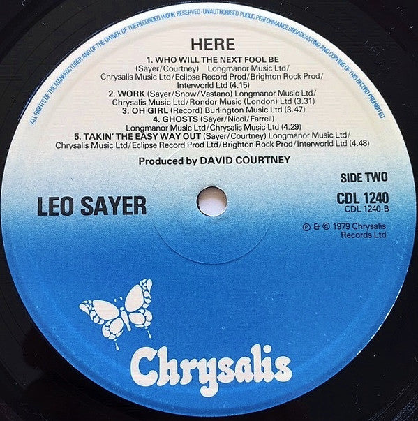 Leo Sayer : Here (LP, Album)