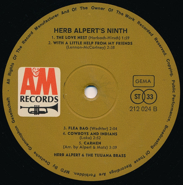 Herb Alpert & The Tijuana Brass : Herb Alpert's Ninth (LP, Album)