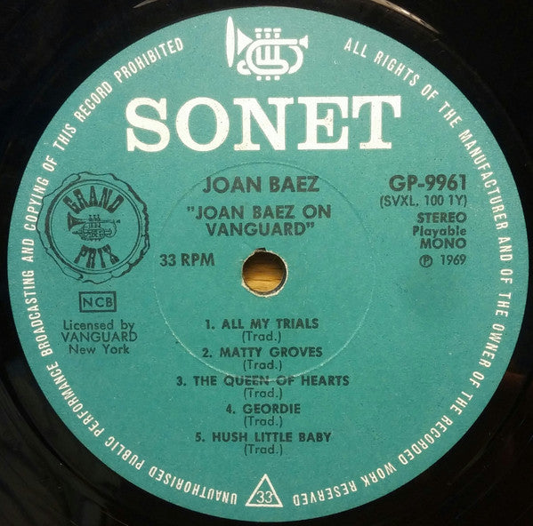 Joan Baez : Joan Baez On Vanguard (LP, Comp)