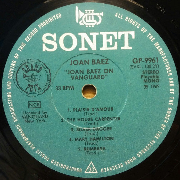 Joan Baez : Joan Baez On Vanguard (LP, Comp)