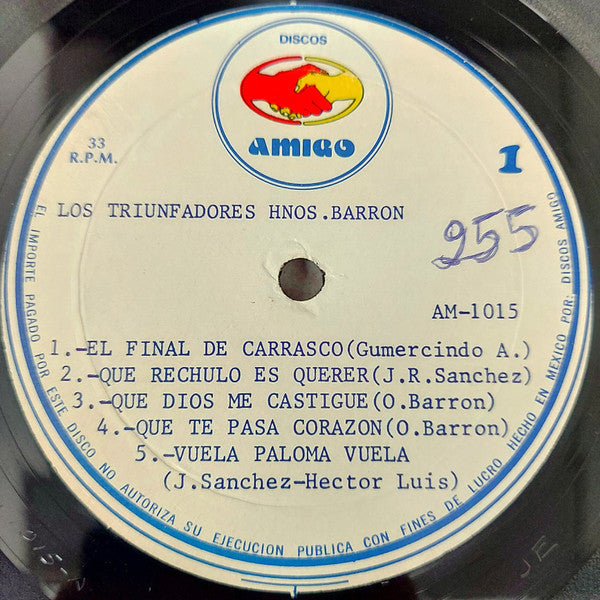 Los Hermanos Barron : Los Triunfadores Hermanos Barron (LP, Album)