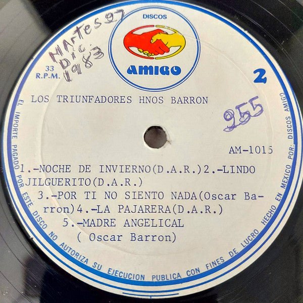 Los Hermanos Barron : Los Triunfadores Hermanos Barron (LP, Album)