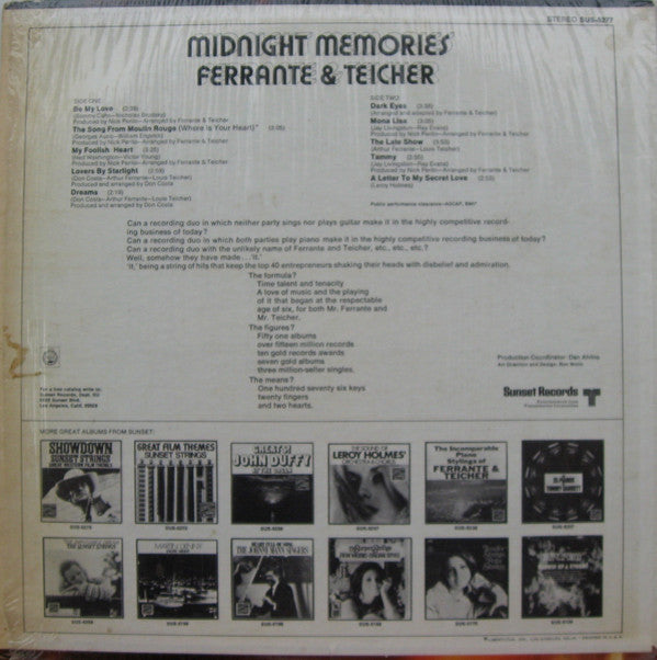 Ferrante & Teicher : Midnight Memories (LP, Comp, RE)