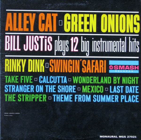 Bill Justis : Alley Cat / Green Onions: Bill Justis Plays 12 Big Instrumental Hits (LP, Album, Mono)