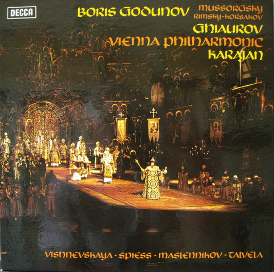 Modest Mussorgsky, Nikolai Rimsky-Korsakov, Nicolai Ghiaurov, Wiener Philharmoniker, Herbert von Karajan, Galina Vishnevskaya, Ludovic Spiess, Aleksei Maslennikov, Martti Talvela : Boris Godunov (4xLP, Album + Box, SB)