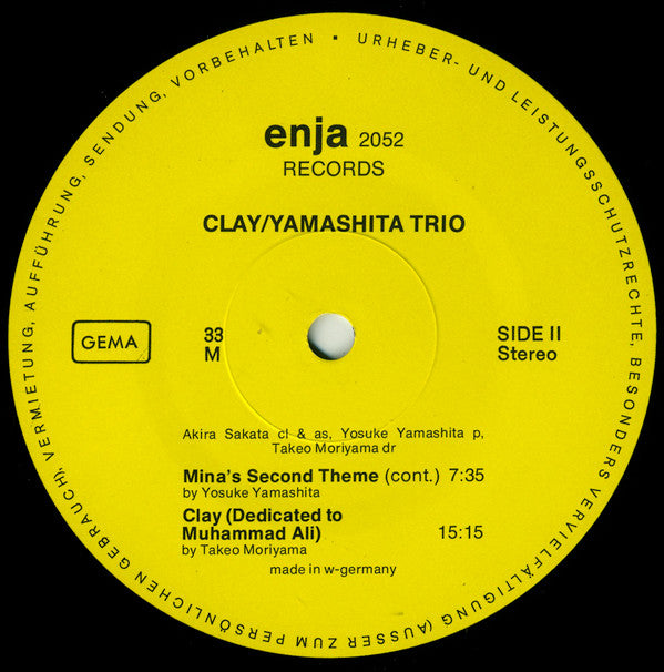 Yosuke Yamashita Trio : Clay (LP, Album)