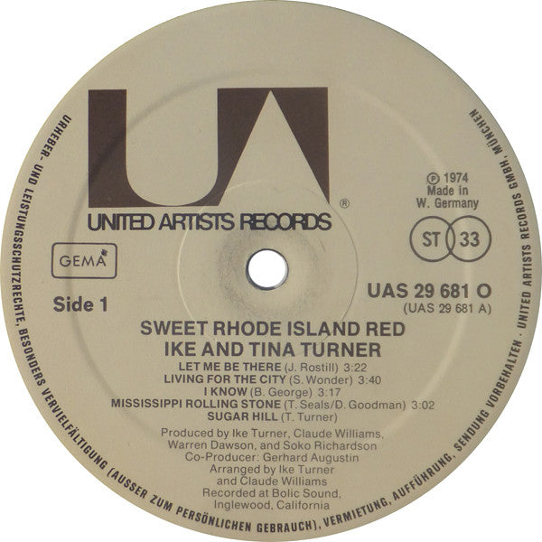 Ike & Tina Turner : Sweet Rhode Island Red (LP, Album)