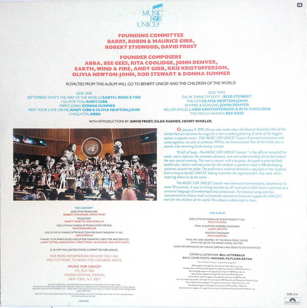 Various : Music For Unicef Concert: A Gift Of Song (LP, Comp)