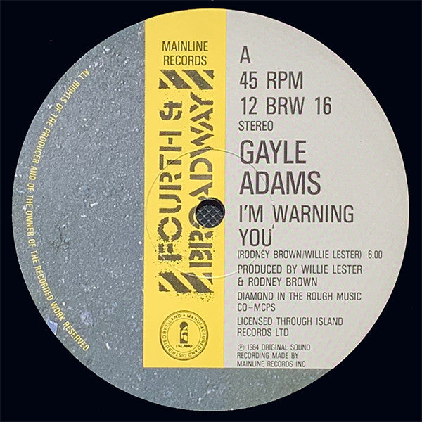 Gayle Adams : I'm Warning You (12")