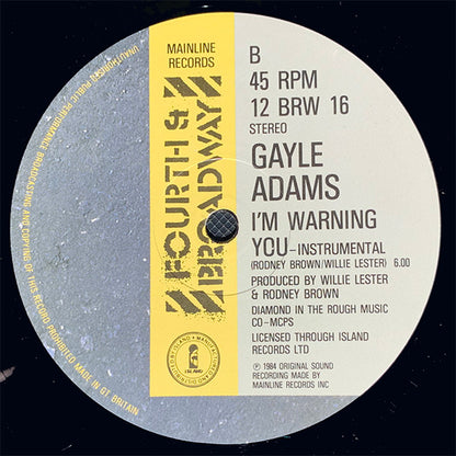 Gayle Adams : I'm Warning You (12")