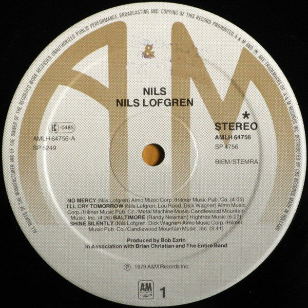 Nils Lofgren : Nils (LP, Album, RE)