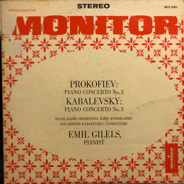 Sergei Prokofiev / Dmitry Kabalevsky - Emil Gilels : Piano Concerto No. 3 (LP)