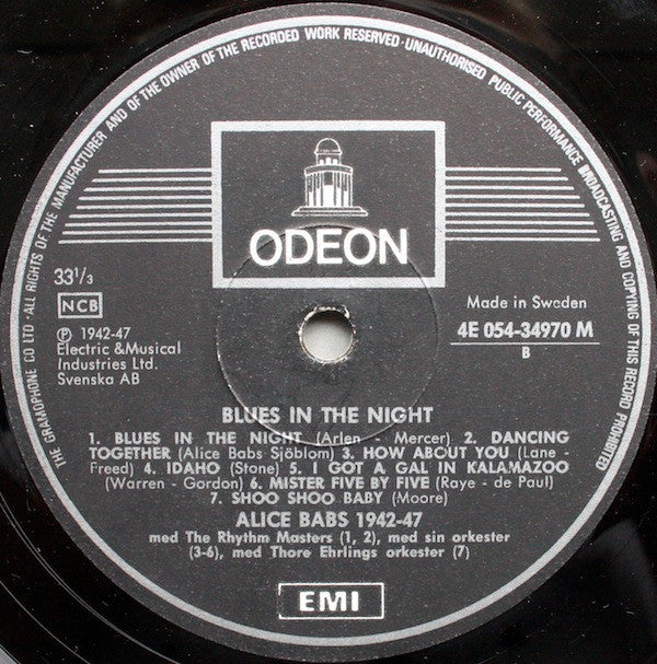 Alice Babs : Blues In The Night 1942-47 (LP, Comp)