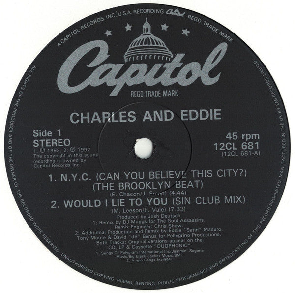 Charles & Eddie : N.Y.C. (Can You Believe This City?) (12")