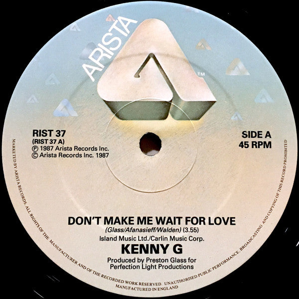 Kenny G (2) : Don't Make Me Wait For Love (12")