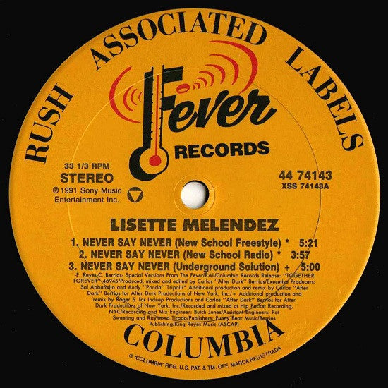 Lisette Melendez : Never Say Never (12")