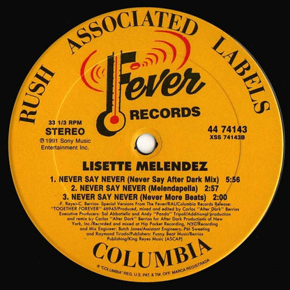 Lisette Melendez : Never Say Never (12")