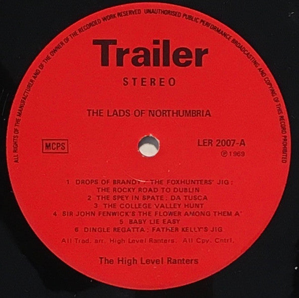 The High Level Ranters : The Lads Of Northumbria (LP, Album, RE, Red)