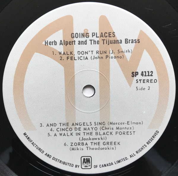 Herb Alpert & The Tijuana Brass : !!Going Places!! (LP, Album, RP)