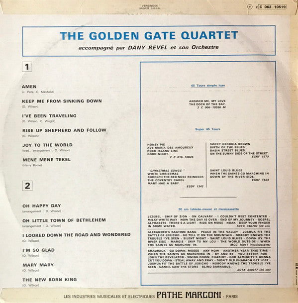 The Golden Gate Quartet Acc. Par Dany Revel Et Son Orchestre : 12 Noels Americains (LP, Album, 1st)