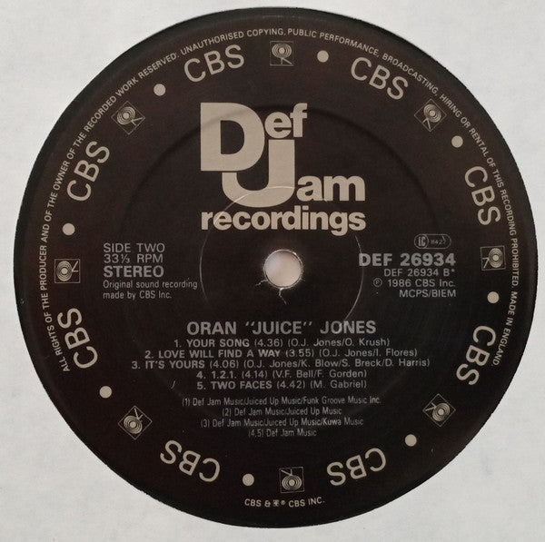 Oran 'Juice' Jones : Juice (LP, Album)