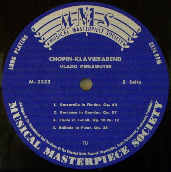 Frédéric Chopin - Vlado Perlemuter : Chopin Klavierabend (LP, Mono)