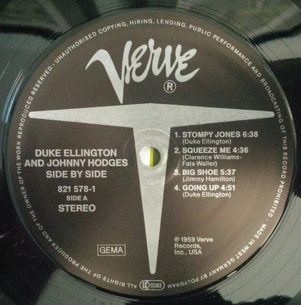 Duke Ellington And Johnny Hodges : Side By Side (LP, Album, RE)