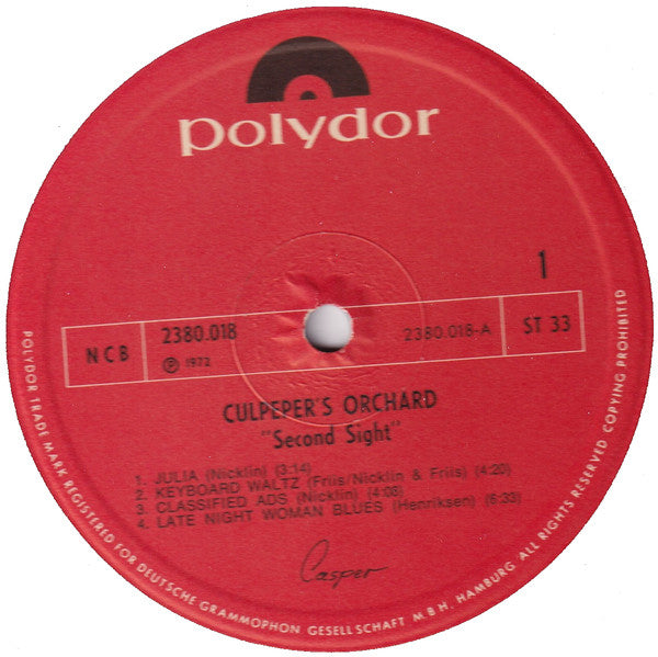 Culpeper's Orchard : Second Sight (LP, Album)