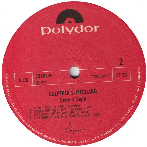 Culpeper's Orchard : Second Sight (LP, Album)