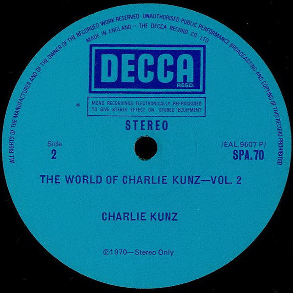 Charlie Kunz : The World Of Charlie Kunz Vol. 2 (LP, Comp)