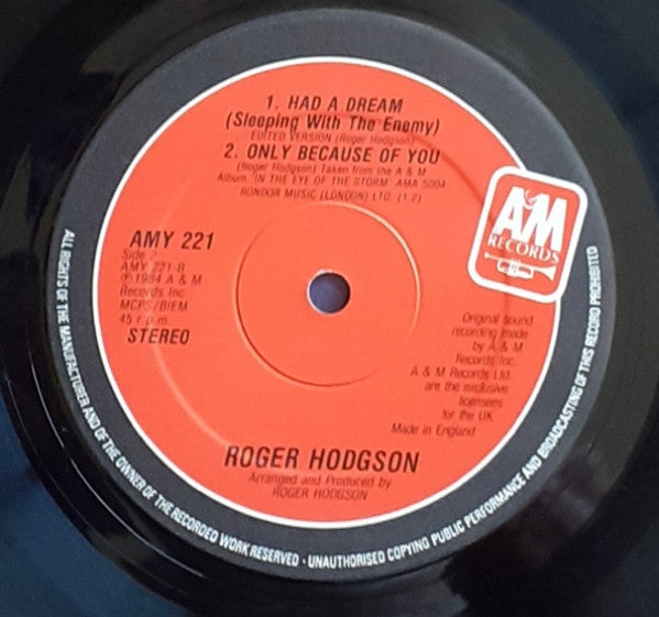 Roger Hodgson : Had A Dream (Sleeping With The Enemy) (12")