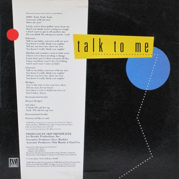 Chico DeBarge : Talk To Me (12")